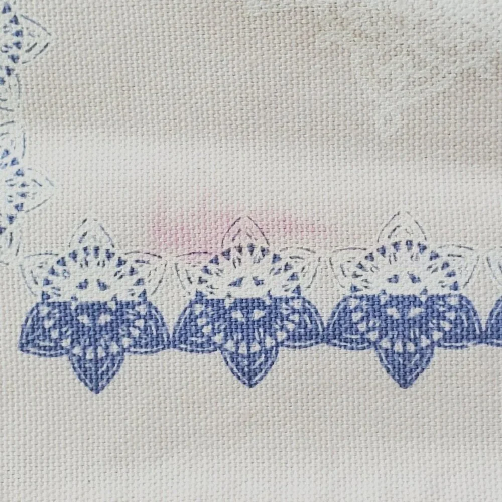 MFA Museum Of Fine Arts Snowflake Beige & Blue Print Cotton Napkin 16